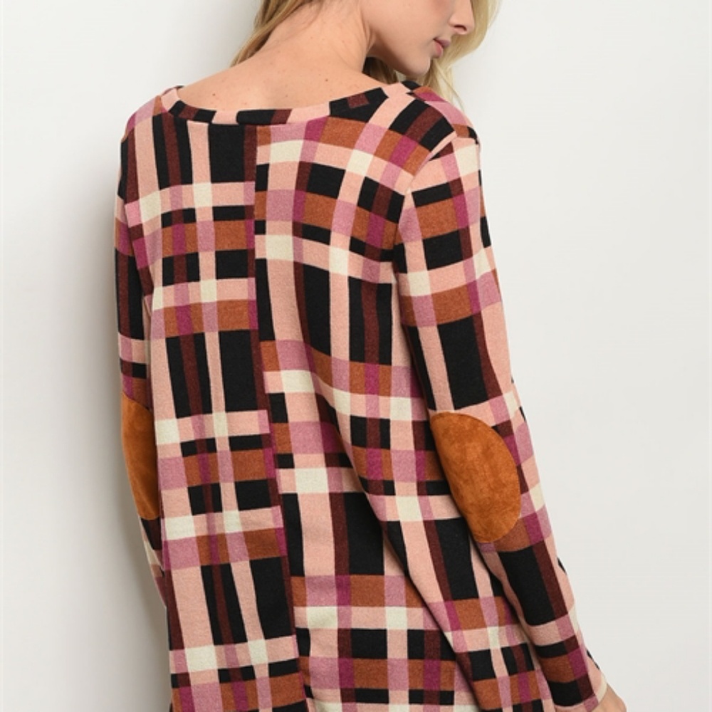 🎄CCO🎄Elbow patch Plaid tunic - Picture 3 of 3